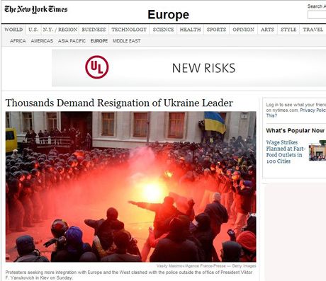 Мировые СМИ: Янукович столкнулся с протестами, которых не ожидал