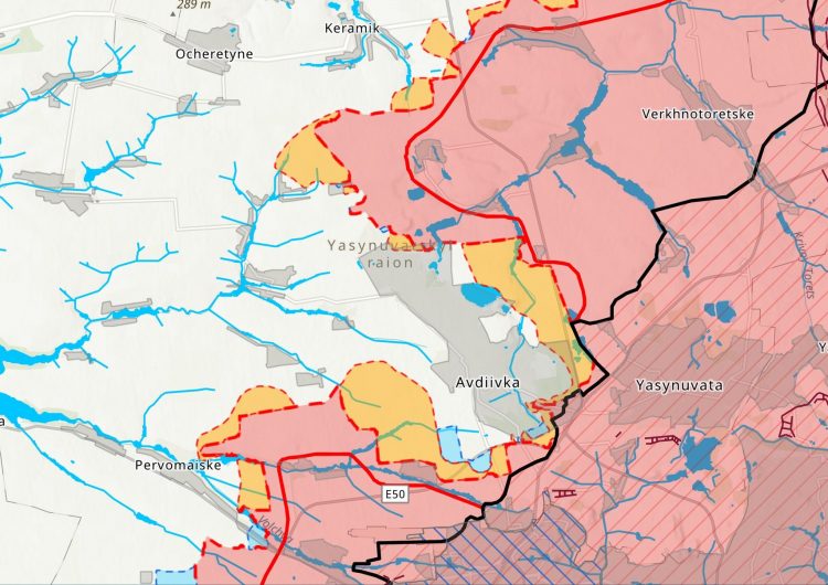 Карта оборони Авдіївки